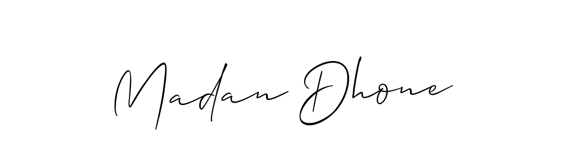 Create a beautiful signature design for name Madan Dhone. With this signature (Allison_Script) fonts, you can make a handwritten signature for free. Madan Dhone signature style 2 images and pictures png
