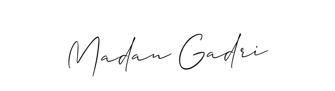 Make a beautiful signature design for name Madan Gadri. With this signature (Allison_Script) style, you can create a handwritten signature for free. Madan Gadri signature style 2 images and pictures png