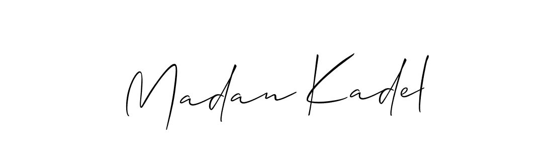 Make a beautiful signature design for name Madan Kadel. With this signature (Allison_Script) style, you can create a handwritten signature for free. Madan Kadel signature style 2 images and pictures png