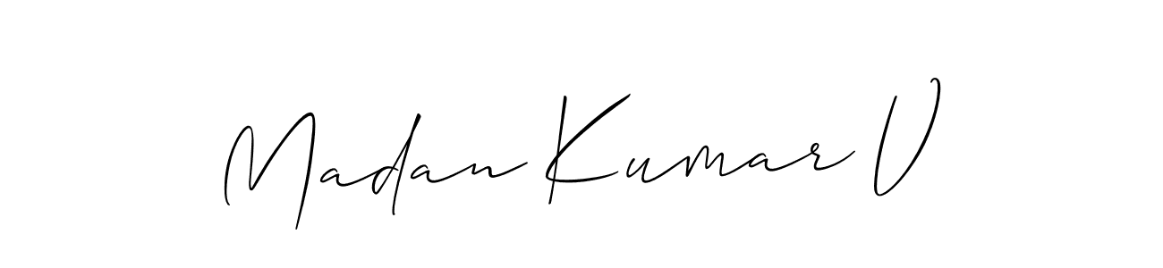 Make a short Madan Kumar V signature style. Manage your documents anywhere anytime using Allison_Script. Create and add eSignatures, submit forms, share and send files easily. Madan Kumar V signature style 2 images and pictures png