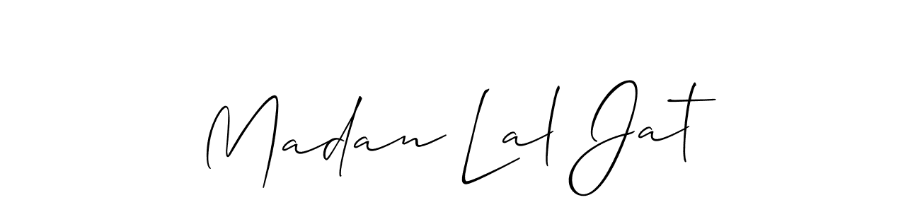 Also You can easily find your signature by using the search form. We will create Madan Lal Jat name handwritten signature images for you free of cost using Allison_Script sign style. Madan Lal Jat signature style 2 images and pictures png