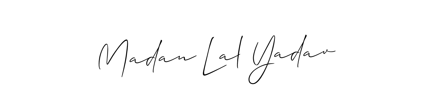 You should practise on your own different ways (Allison_Script) to write your name (Madan Lal Yadav) in signature. don't let someone else do it for you. Madan Lal Yadav signature style 2 images and pictures png