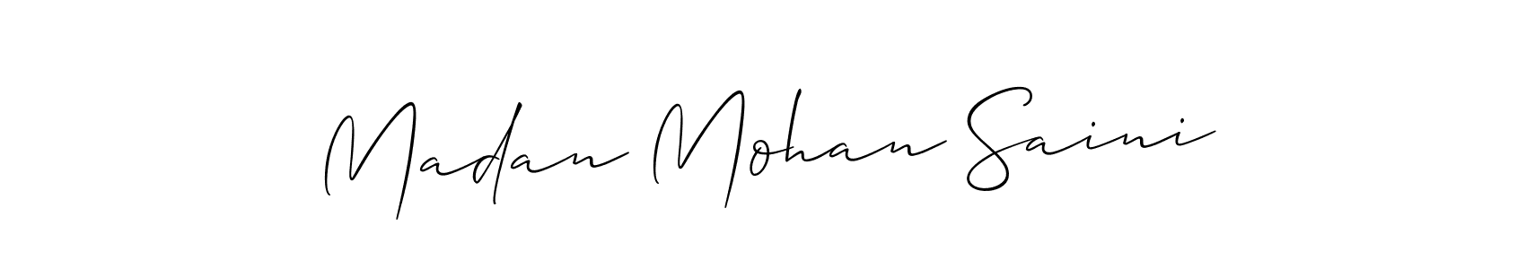 It looks lik you need a new signature style for name Madan Mohan Saini. Design unique handwritten (Allison_Script) signature with our free signature maker in just a few clicks. Madan Mohan Saini signature style 2 images and pictures png