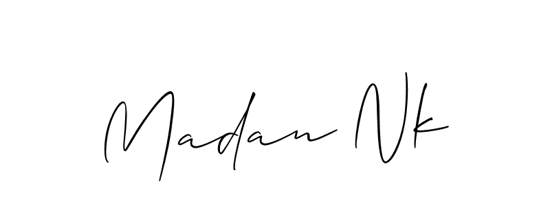 Also we have Madan Nk name is the best signature style. Create professional handwritten signature collection using Allison_Script autograph style. Madan Nk signature style 2 images and pictures png