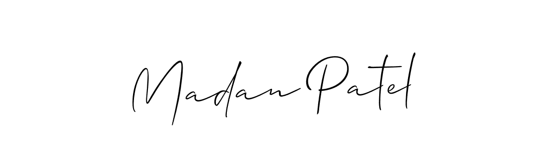 Similarly Allison_Script is the best handwritten signature design. Signature creator online .You can use it as an online autograph creator for name Madan Patel. Madan Patel signature style 2 images and pictures png