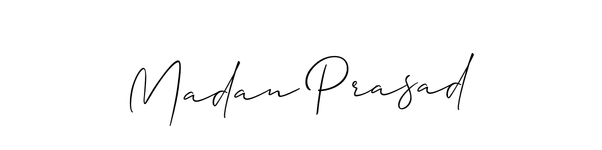 if you are searching for the best signature style for your name Madan Prasad. so please give up your signature search. here we have designed multiple signature styles  using Allison_Script. Madan Prasad signature style 2 images and pictures png