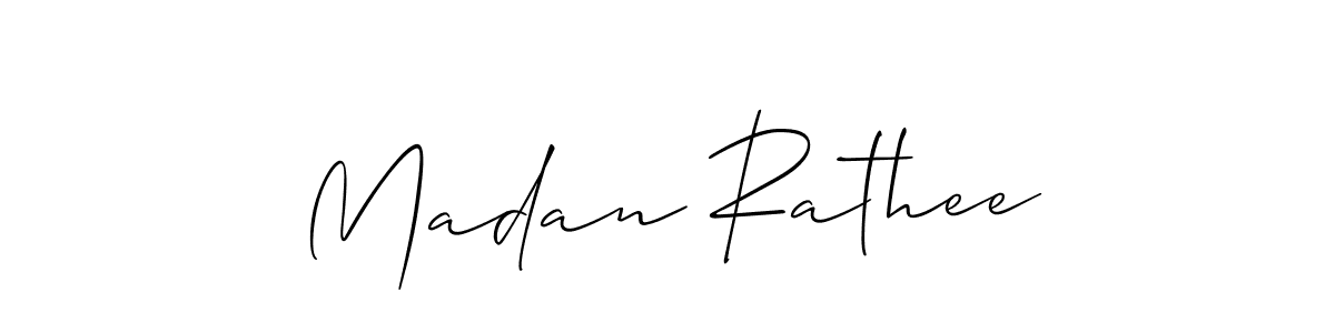 Create a beautiful signature design for name Madan Rathee. With this signature (Allison_Script) fonts, you can make a handwritten signature for free. Madan Rathee signature style 2 images and pictures png