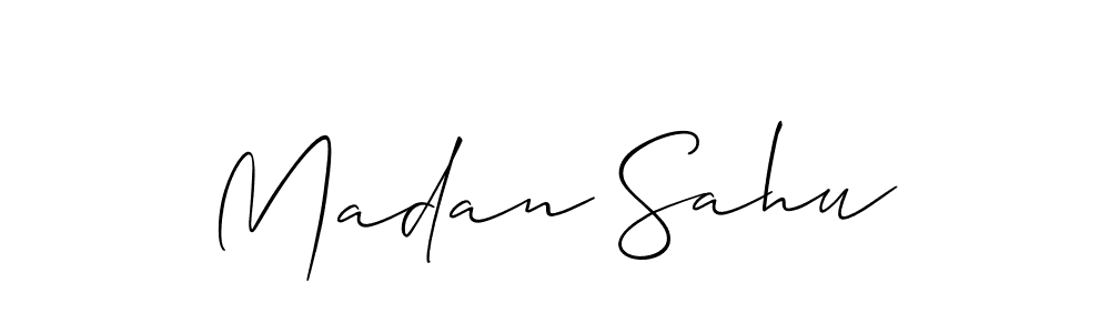 The best way (Allison_Script) to make a short signature is to pick only two or three words in your name. The name Madan Sahu include a total of six letters. For converting this name. Madan Sahu signature style 2 images and pictures png