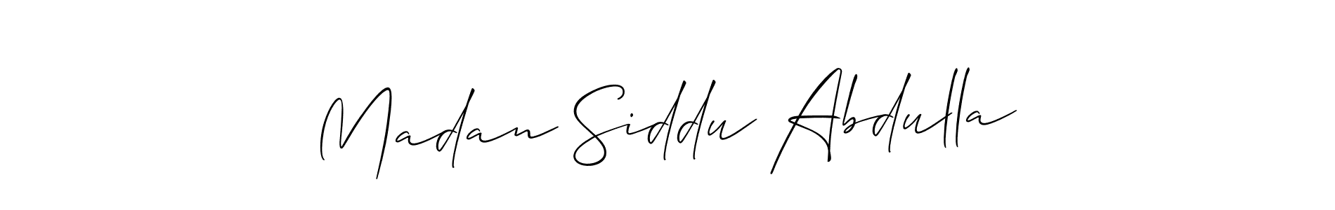 Also You can easily find your signature by using the search form. We will create Madan Siddu Abdulla name handwritten signature images for you free of cost using Allison_Script sign style. Madan Siddu Abdulla signature style 2 images and pictures png