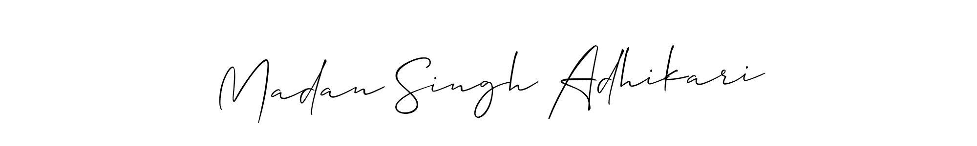 It looks lik you need a new signature style for name Madan Singh Adhikari. Design unique handwritten (Allison_Script) signature with our free signature maker in just a few clicks. Madan Singh Adhikari signature style 2 images and pictures png