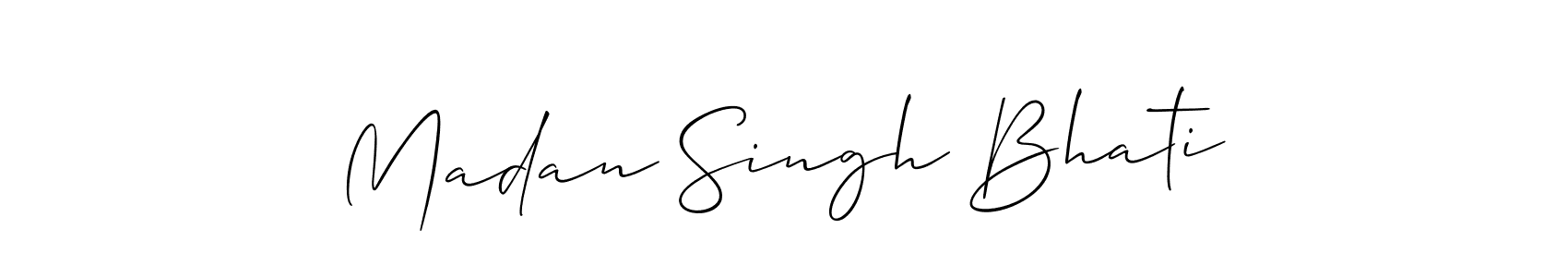 You should practise on your own different ways (Allison_Script) to write your name (Madan Singh Bhati) in signature. don't let someone else do it for you. Madan Singh Bhati signature style 2 images and pictures png