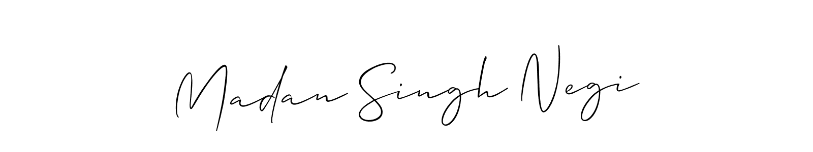 It looks lik you need a new signature style for name Madan Singh Negi. Design unique handwritten (Allison_Script) signature with our free signature maker in just a few clicks. Madan Singh Negi signature style 2 images and pictures png