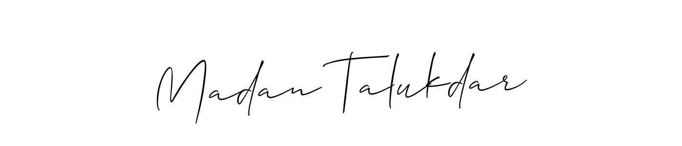 Make a beautiful signature design for name Madan Talukdar. With this signature (Allison_Script) style, you can create a handwritten signature for free. Madan Talukdar signature style 2 images and pictures png