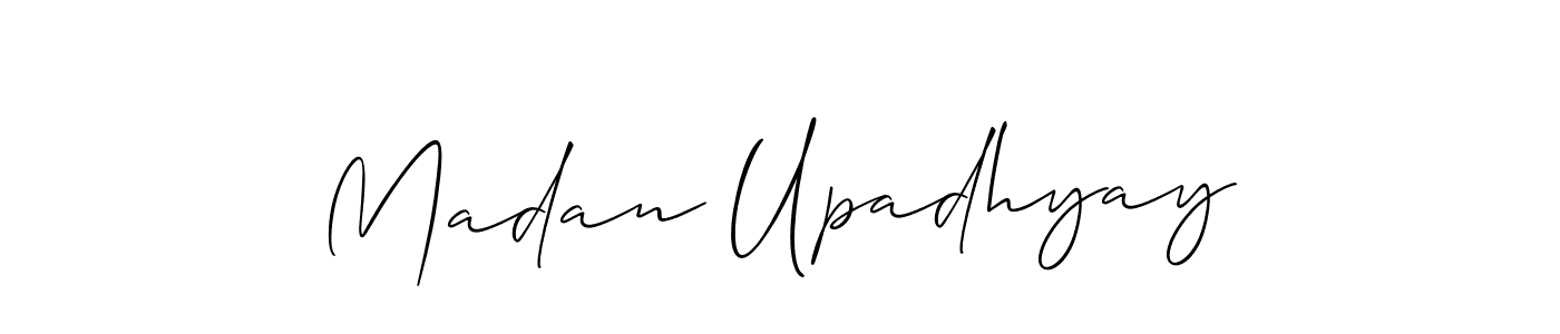 Make a beautiful signature design for name Madan Upadhyay. With this signature (Allison_Script) style, you can create a handwritten signature for free. Madan Upadhyay signature style 2 images and pictures png