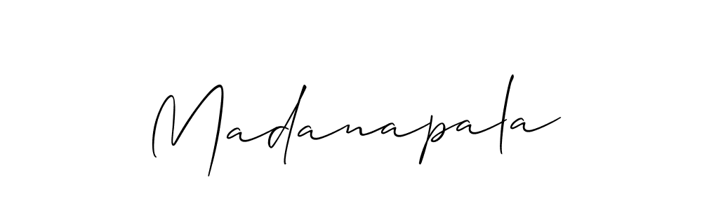 if you are searching for the best signature style for your name Madanapala. so please give up your signature search. here we have designed multiple signature styles  using Allison_Script. Madanapala signature style 2 images and pictures png