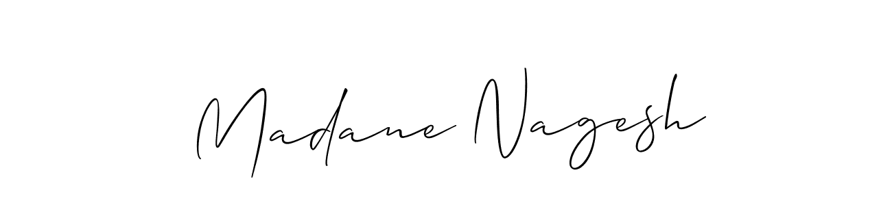 Create a beautiful signature design for name Madane Nagesh. With this signature (Allison_Script) fonts, you can make a handwritten signature for free. Madane Nagesh signature style 2 images and pictures png