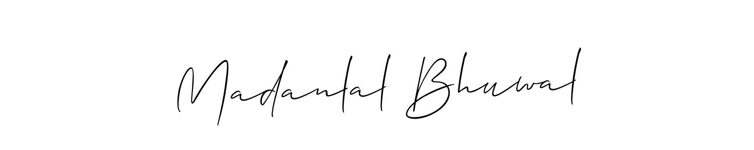 Similarly Allison_Script is the best handwritten signature design. Signature creator online .You can use it as an online autograph creator for name Madanlal Bhuwal. Madanlal Bhuwal signature style 2 images and pictures png