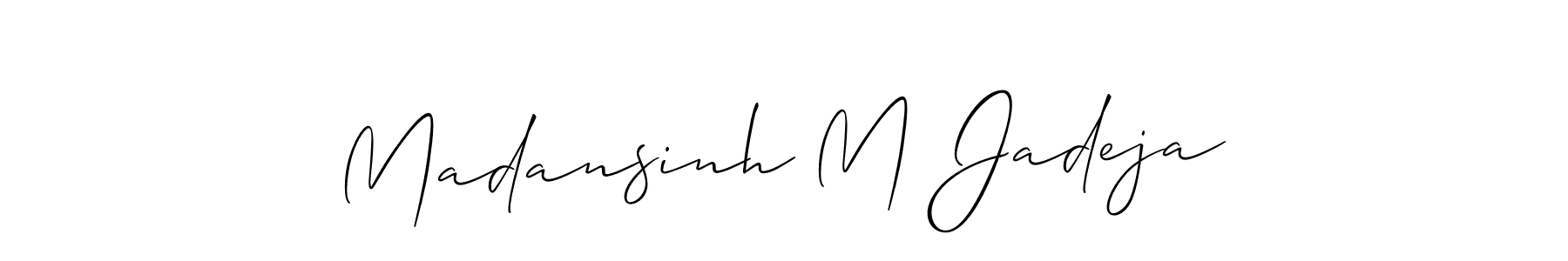 Also we have Madansinh M Jadeja name is the best signature style. Create professional handwritten signature collection using Allison_Script autograph style. Madansinh M Jadeja signature style 2 images and pictures png