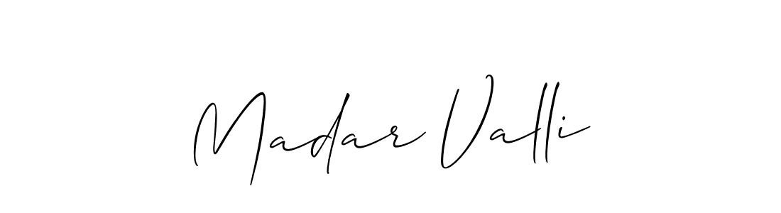 Make a short Madar Valli signature style. Manage your documents anywhere anytime using Allison_Script. Create and add eSignatures, submit forms, share and send files easily. Madar Valli signature style 2 images and pictures png