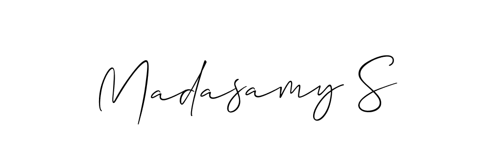 How to make Madasamy S signature? Allison_Script is a professional autograph style. Create handwritten signature for Madasamy S name. Madasamy S signature style 2 images and pictures png