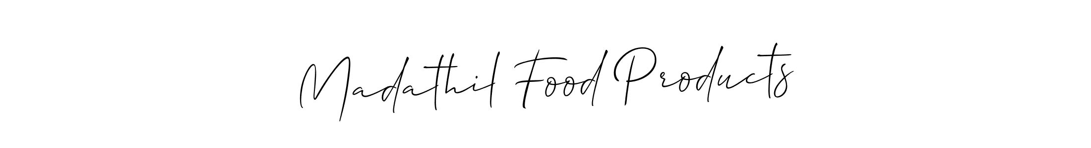 Madathil Food Products stylish signature style. Best Handwritten Sign (Allison_Script) for my name. Handwritten Signature Collection Ideas for my name Madathil Food Products. Madathil Food Products signature style 2 images and pictures png