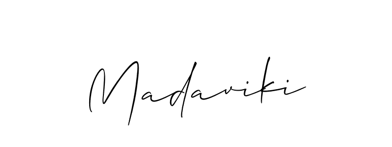 Make a beautiful signature design for name Madaviki. With this signature (Allison_Script) style, you can create a handwritten signature for free. Madaviki signature style 2 images and pictures png