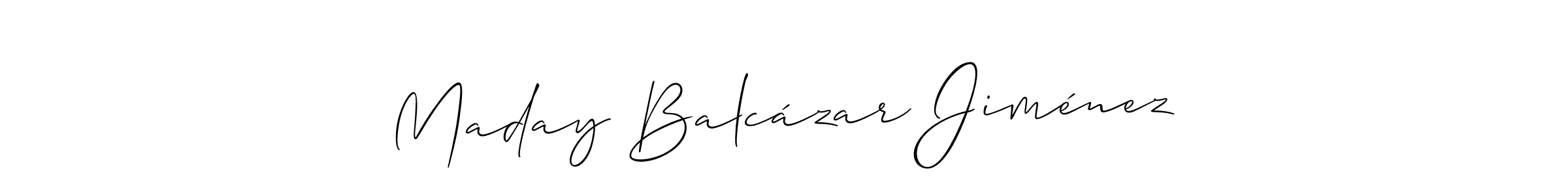 How to make Maday Balcázar Jiménez signature? Allison_Script is a professional autograph style. Create handwritten signature for Maday Balcázar Jiménez name. Maday Balcázar Jiménez signature style 2 images and pictures png