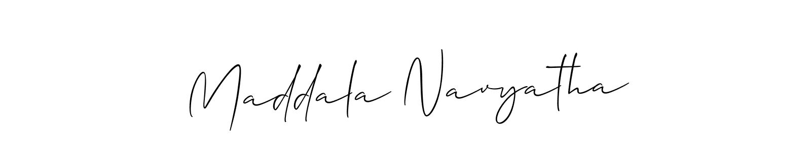 Also You can easily find your signature by using the search form. We will create Maddala Navyatha name handwritten signature images for you free of cost using Allison_Script sign style. Maddala Navyatha signature style 2 images and pictures png