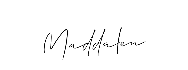 The best way (Allison_Script) to make a short signature is to pick only two or three words in your name. The name Maddalen include a total of six letters. For converting this name. Maddalen signature style 2 images and pictures png