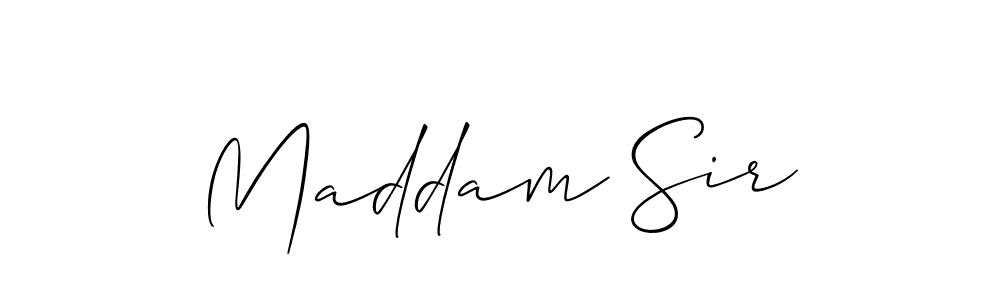 if you are searching for the best signature style for your name Maddam Sir. so please give up your signature search. here we have designed multiple signature styles  using Allison_Script. Maddam Sir signature style 2 images and pictures png