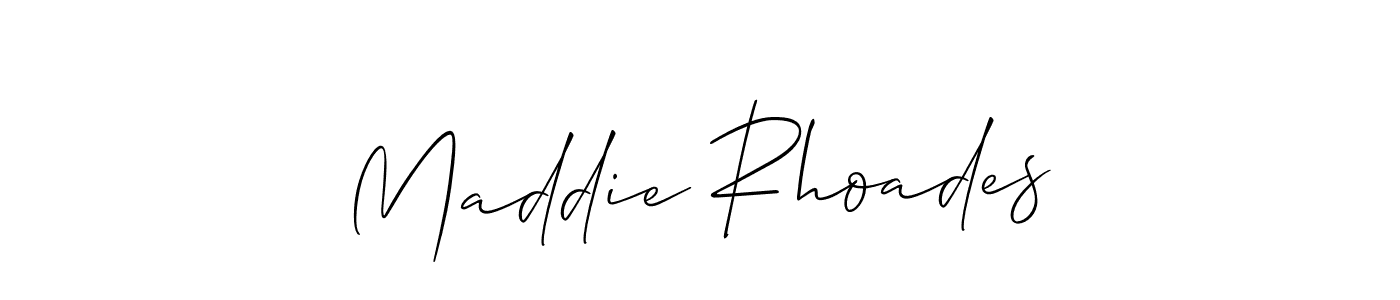 How to make Maddie Rhoades name signature. Use Allison_Script style for creating short signs online. This is the latest handwritten sign. Maddie Rhoades signature style 2 images and pictures png