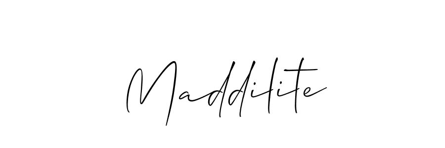 Design your own signature with our free online signature maker. With this signature software, you can create a handwritten (Allison_Script) signature for name Maddilite. Maddilite signature style 2 images and pictures png