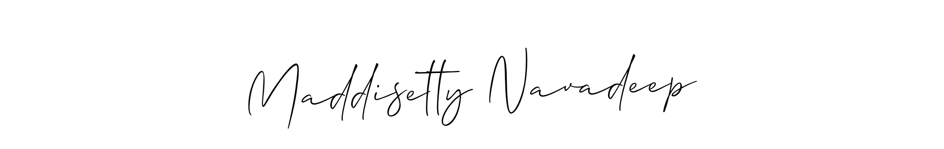 Create a beautiful signature design for name Maddisetty Navadeep. With this signature (Allison_Script) fonts, you can make a handwritten signature for free. Maddisetty Navadeep signature style 2 images and pictures png