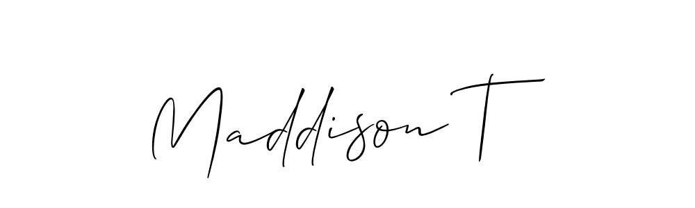 Check out images of Autograph of Maddison T name. Actor Maddison T Signature Style. Allison_Script is a professional sign style online. Maddison T signature style 2 images and pictures png