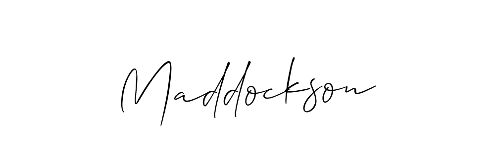 if you are searching for the best signature style for your name Maddockson. so please give up your signature search. here we have designed multiple signature styles  using Allison_Script. Maddockson signature style 2 images and pictures png