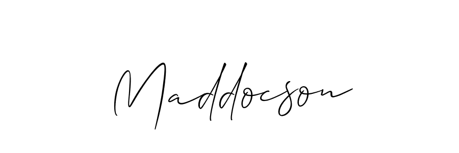 How to make Maddocson name signature. Use Allison_Script style for creating short signs online. This is the latest handwritten sign. Maddocson signature style 2 images and pictures png