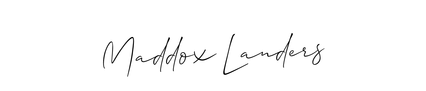 How to make Maddox Landers name signature. Use Allison_Script style for creating short signs online. This is the latest handwritten sign. Maddox Landers signature style 2 images and pictures png