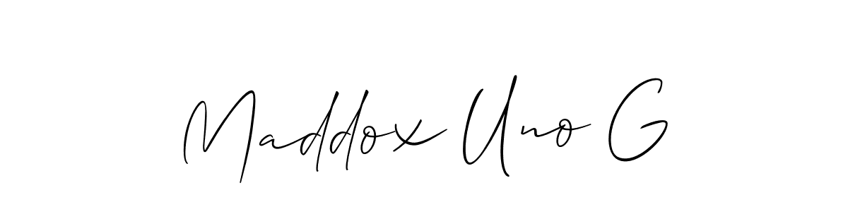 The best way (Allison_Script) to make a short signature is to pick only two or three words in your name. The name Maddox Uno G include a total of six letters. For converting this name. Maddox Uno G signature style 2 images and pictures png