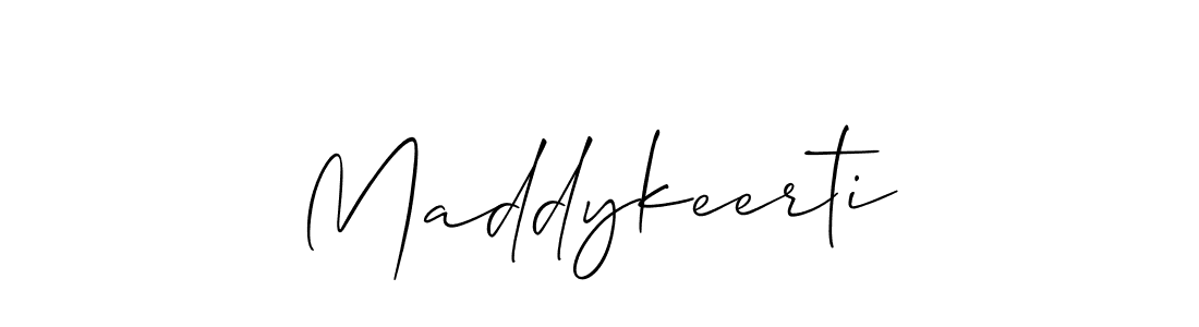 Use a signature maker to create a handwritten signature online. With this signature software, you can design (Allison_Script) your own signature for name Maddykeerti. Maddykeerti signature style 2 images and pictures png