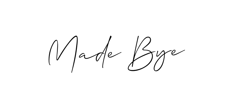 Similarly Allison_Script is the best handwritten signature design. Signature creator online .You can use it as an online autograph creator for name Made Bye. Made Bye signature style 2 images and pictures png