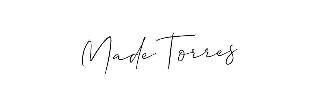 Create a beautiful signature design for name Made Torres. With this signature (Allison_Script) fonts, you can make a handwritten signature for free. Made Torres signature style 2 images and pictures png