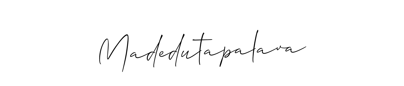 It looks lik you need a new signature style for name Madedutapalava. Design unique handwritten (Allison_Script) signature with our free signature maker in just a few clicks. Madedutapalava signature style 2 images and pictures png