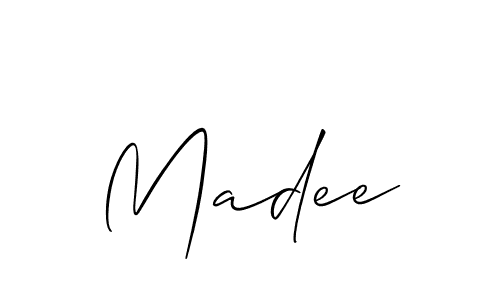 It looks lik you need a new signature style for name Madee. Design unique handwritten (Allison_Script) signature with our free signature maker in just a few clicks. Madee signature style 2 images and pictures png