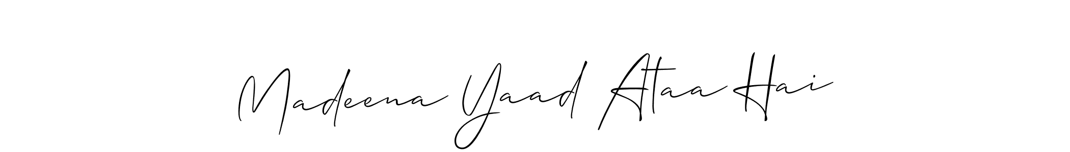 Use a signature maker to create a handwritten signature online. With this signature software, you can design (Allison_Script) your own signature for name Madeena Yaad Ataa Hai. Madeena Yaad Ataa Hai signature style 2 images and pictures png