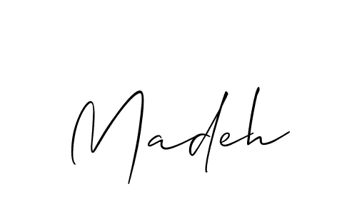 How to make Madeh signature? Allison_Script is a professional autograph style. Create handwritten signature for Madeh name. Madeh signature style 2 images and pictures png