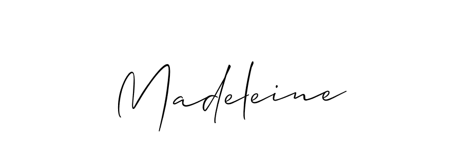 How to make Madeleine name signature. Use Allison_Script style for creating short signs online. This is the latest handwritten sign. Madeleine signature style 2 images and pictures png