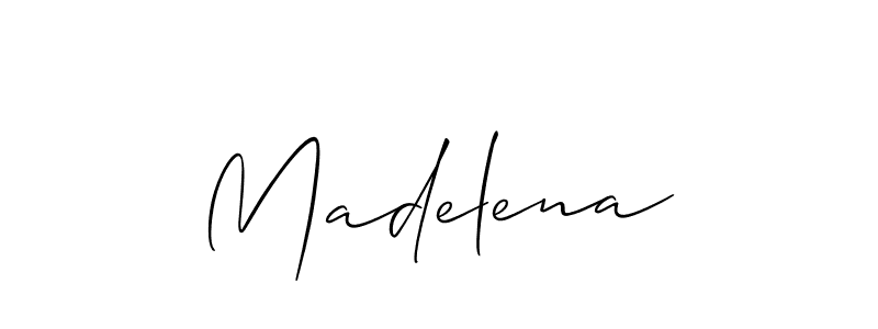 How to make Madelena name signature. Use Allison_Script style for creating short signs online. This is the latest handwritten sign. Madelena signature style 2 images and pictures png