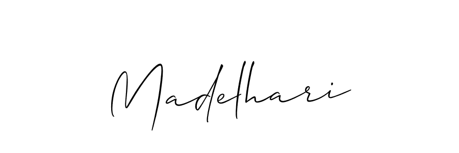 Also You can easily find your signature by using the search form. We will create Madelhari name handwritten signature images for you free of cost using Allison_Script sign style. Madelhari signature style 2 images and pictures png