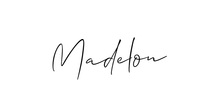 It looks lik you need a new signature style for name Madelon. Design unique handwritten (Allison_Script) signature with our free signature maker in just a few clicks. Madelon signature style 2 images and pictures png