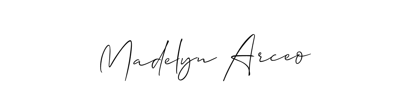 How to make Madelyn Arceo signature? Allison_Script is a professional autograph style. Create handwritten signature for Madelyn Arceo name. Madelyn Arceo signature style 2 images and pictures png